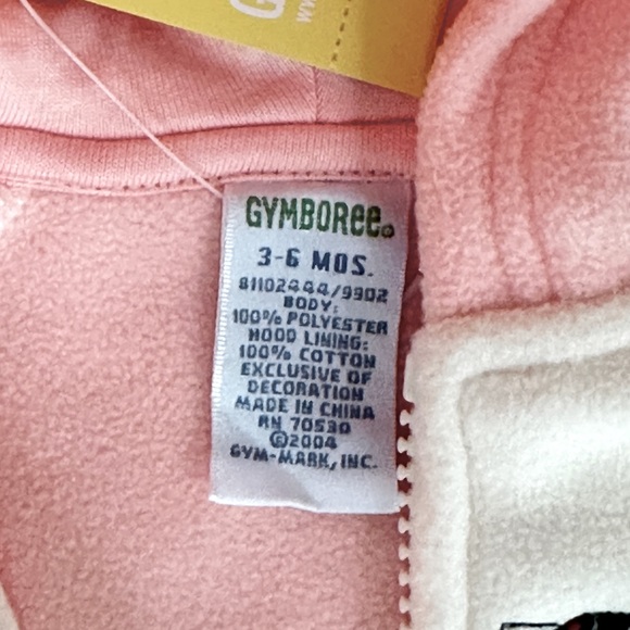 Gymboree SOCK MONKEY & FRIENDS ZEBRA fleece hoodie zip jacket 3-6 MO NWT VINTAGE - Picture 4 of 5